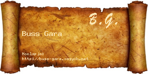 Buss Gara névjegykártya